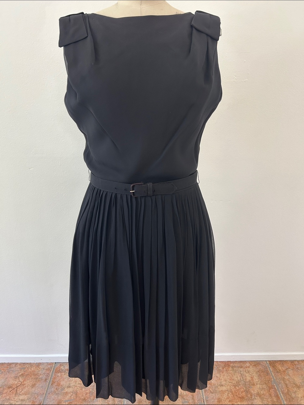 Vintage 1950s Black Chiffon Dress